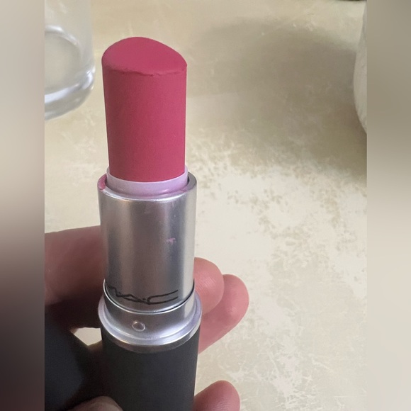 Mac Powder Kiss lipstick. Shade - Velvet Punch - Picture 3 of 6